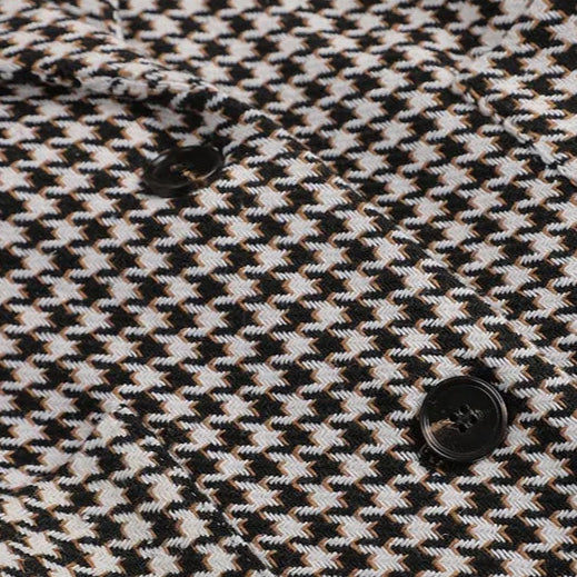 Getailleerde Blazer Dames | Zwart Wit Bruin Patroon