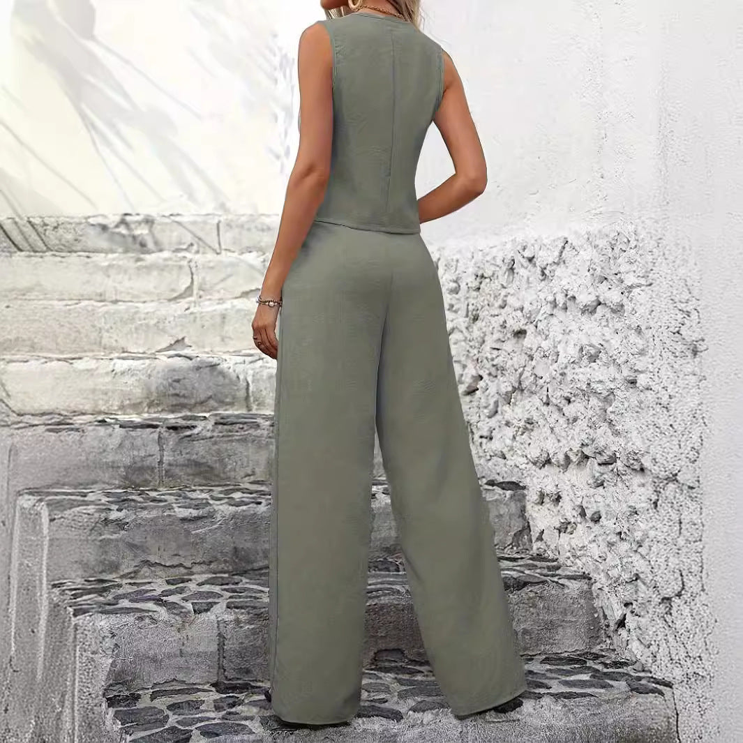 Casual Tweedelige Pak Set Dames | Co-ord Gilet en Pantalon