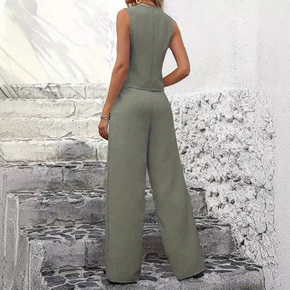 Casual Tweedelige Pak Set Dames | Co-ord Gilet en Pantalon