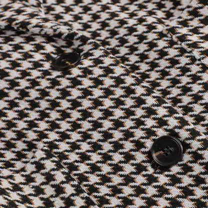 Getailleerde Blazer Dames | Zwart Wit Bruin Patroon
