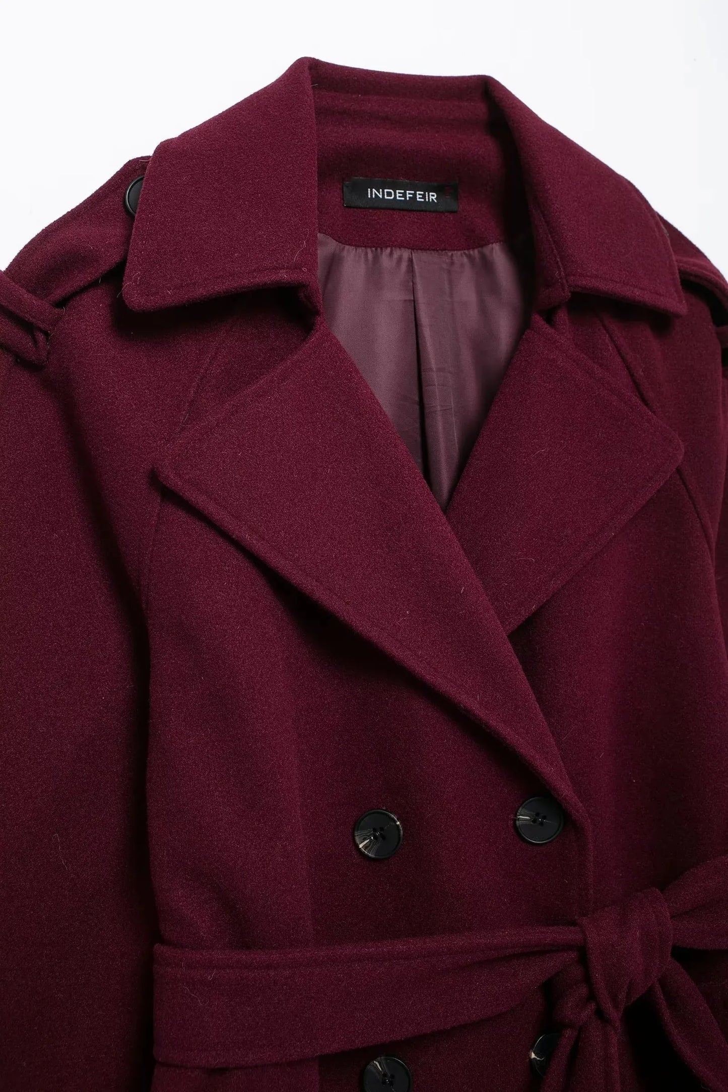 Double Breasted Dames Trenchcoat Bordeauxrood
