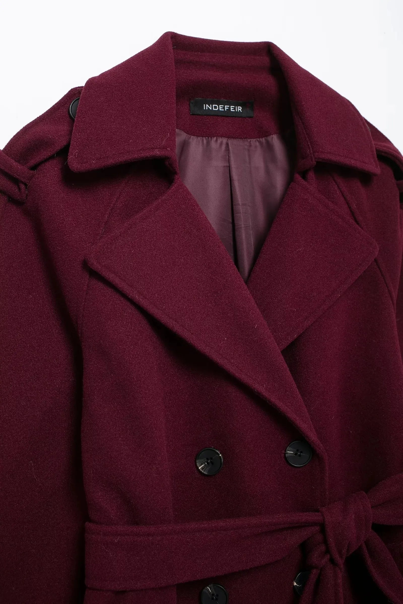 Double Breasted Dames Trenchcoat Bordeauxrood