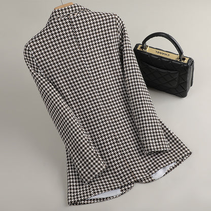 Getailleerde Blazer Dames | Zwart Wit Bruin Patroon
