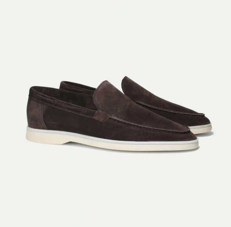 Heren Mocassins met lage Hak Donkerbruin