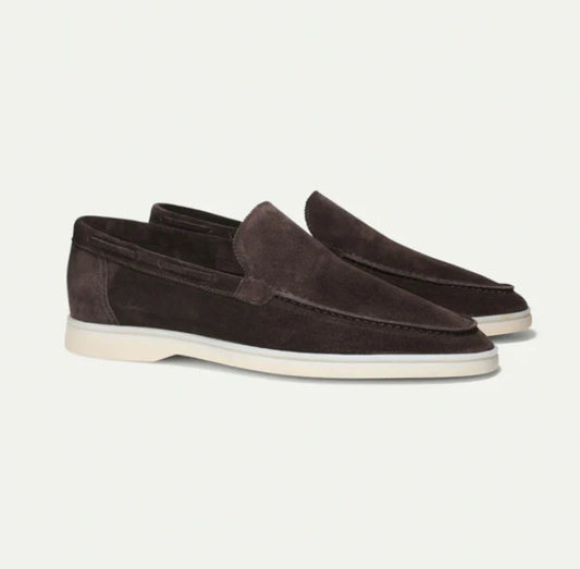 Heren Mocassins met lage Hak Donkerbruin