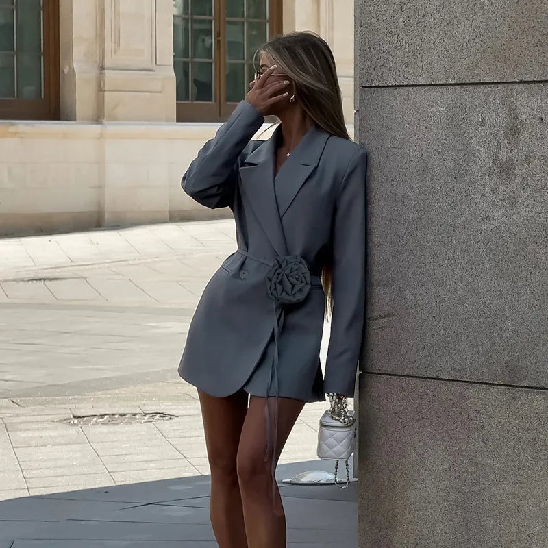 Grijze Dames Colbert Jurk | Lentejas Getailleerd S
