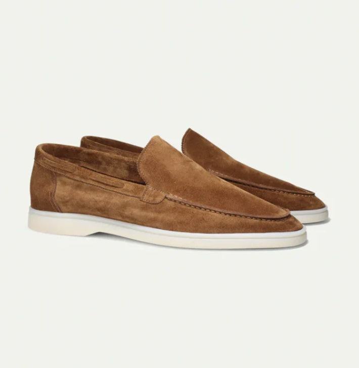 Heren Mocassins met lage Hak Geelbruin