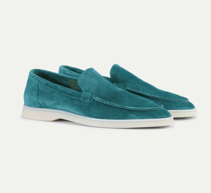 Heren Mocassins met lage Hak Turquoise