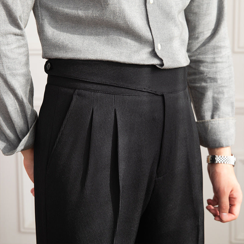 Britse Gentleman Pantalon met Knoopsluiting Heren | Tijdloze Klasse