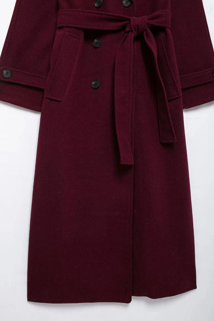 Double Breasted Dames Trenchcoat Bordeauxrood