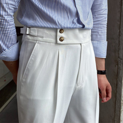 Pantalon met Knoopsluiting Heren Wit
