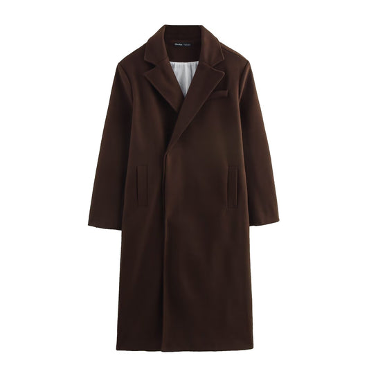 Lange Trenchcoat Dames Bruin