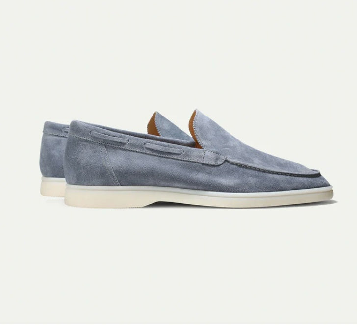 Heren Mocassins met lage Hak Grijs