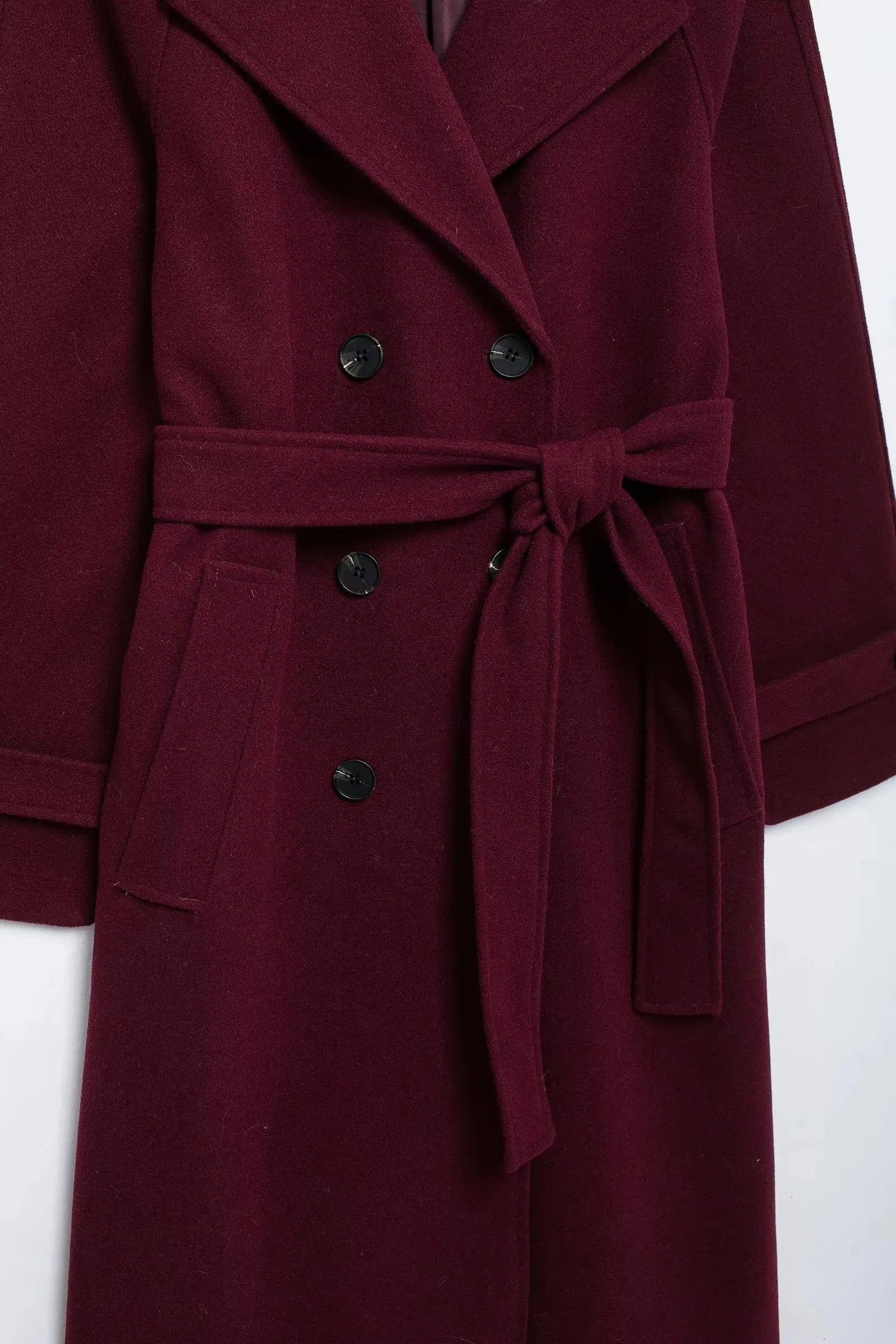 Double Breasted Dames Trenchcoat Bordeauxrood