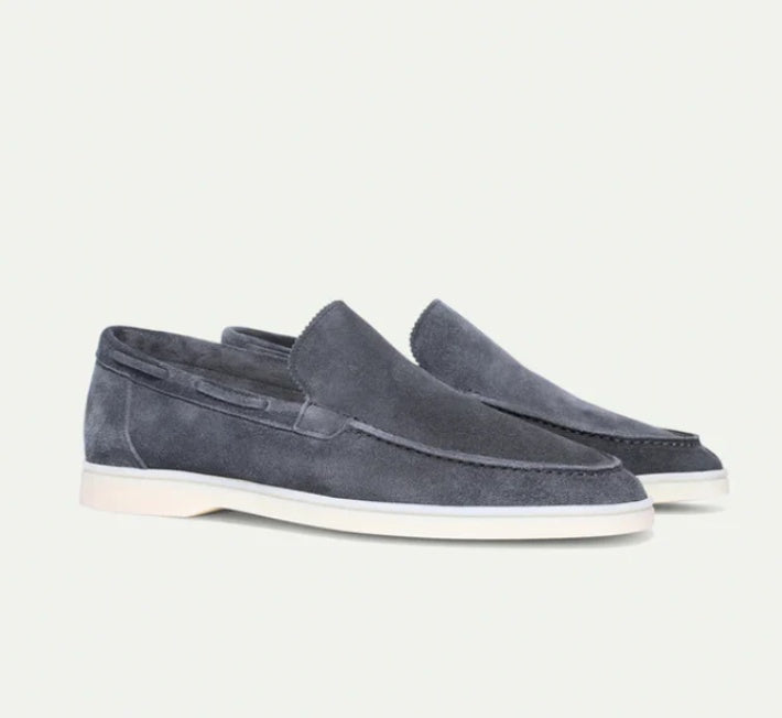Heren Mocassins met lage Hak Donkergrijs
