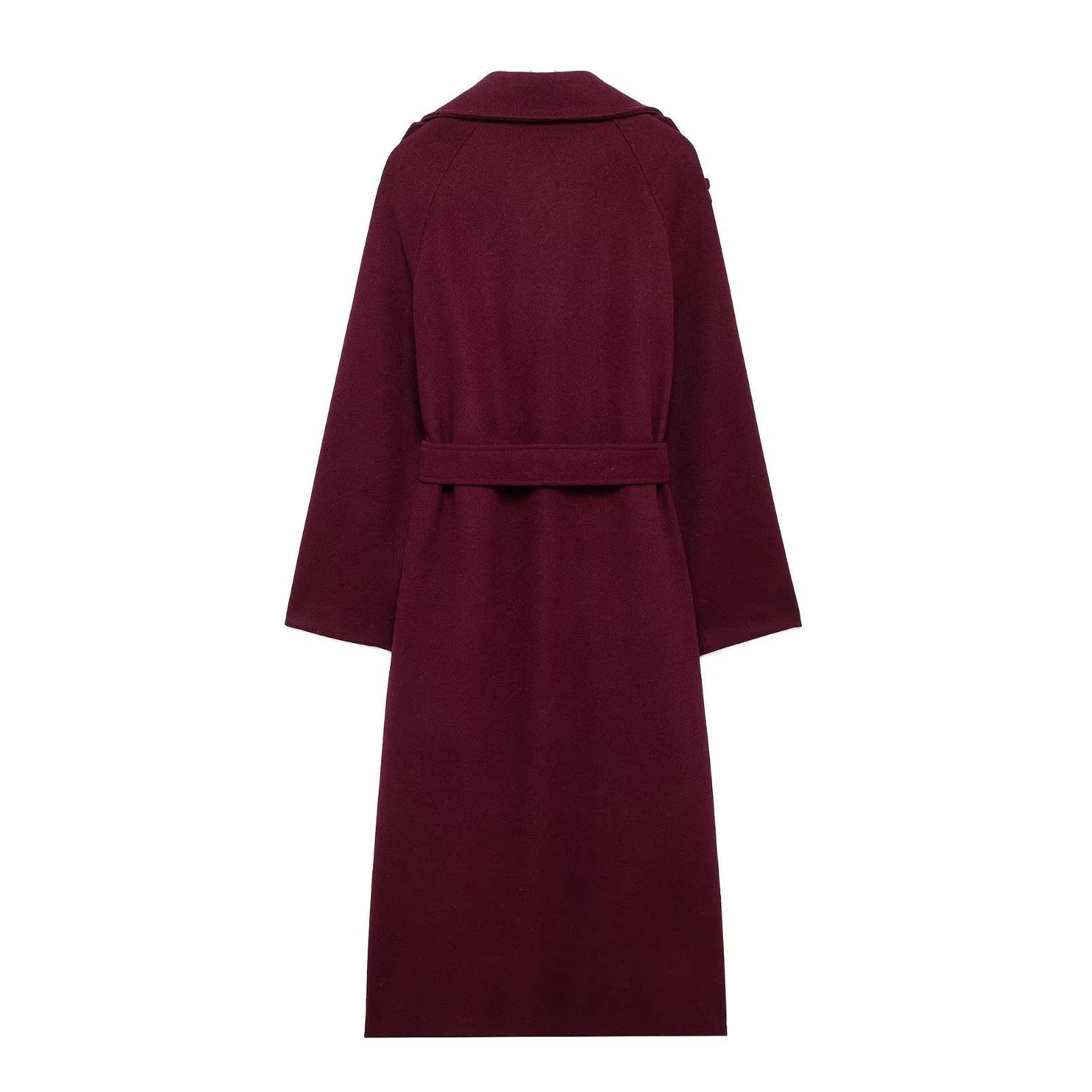 Double Breasted Dames Trenchcoat Bordeauxrood