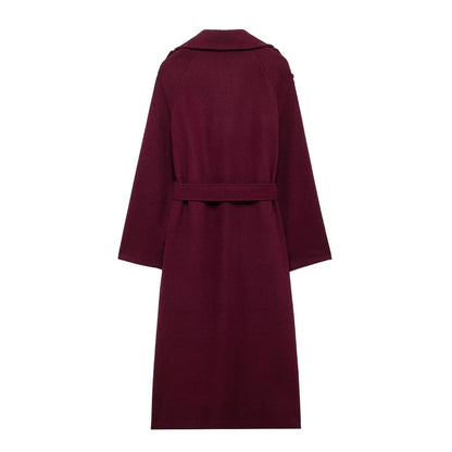 Double Breasted Dames Trenchcoat Bordeauxrood