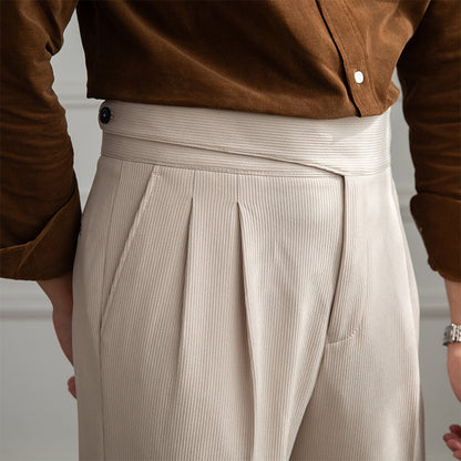 Britse Gentleman Pantalon met Knoopsluiting Heren | Tijdloze Klasse